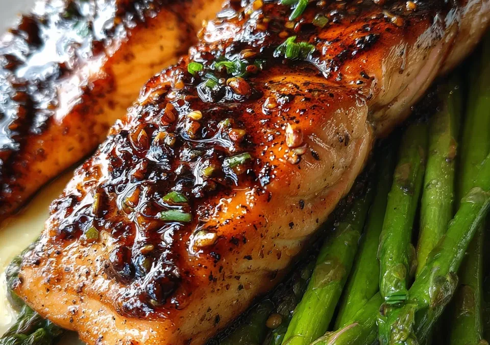 Balsamic Glazed Salmon with Roasted Asparagus