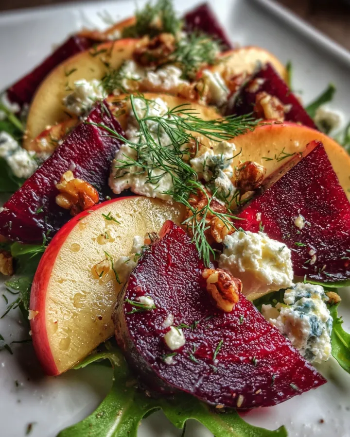 Beet, Apple, and Goat Cheese Salad