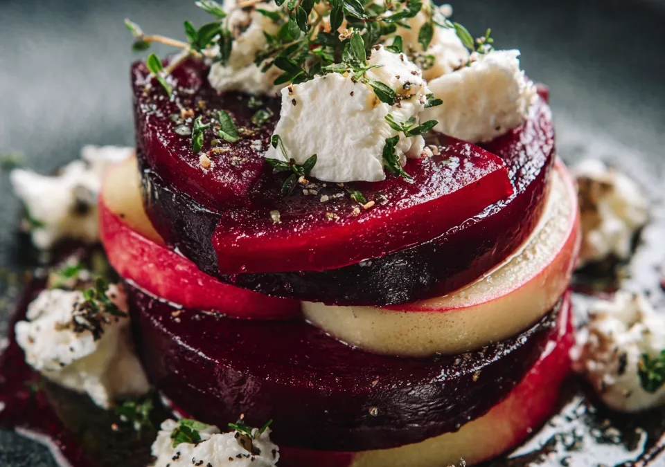 Beet, Apple, and Goat Cheese Salad