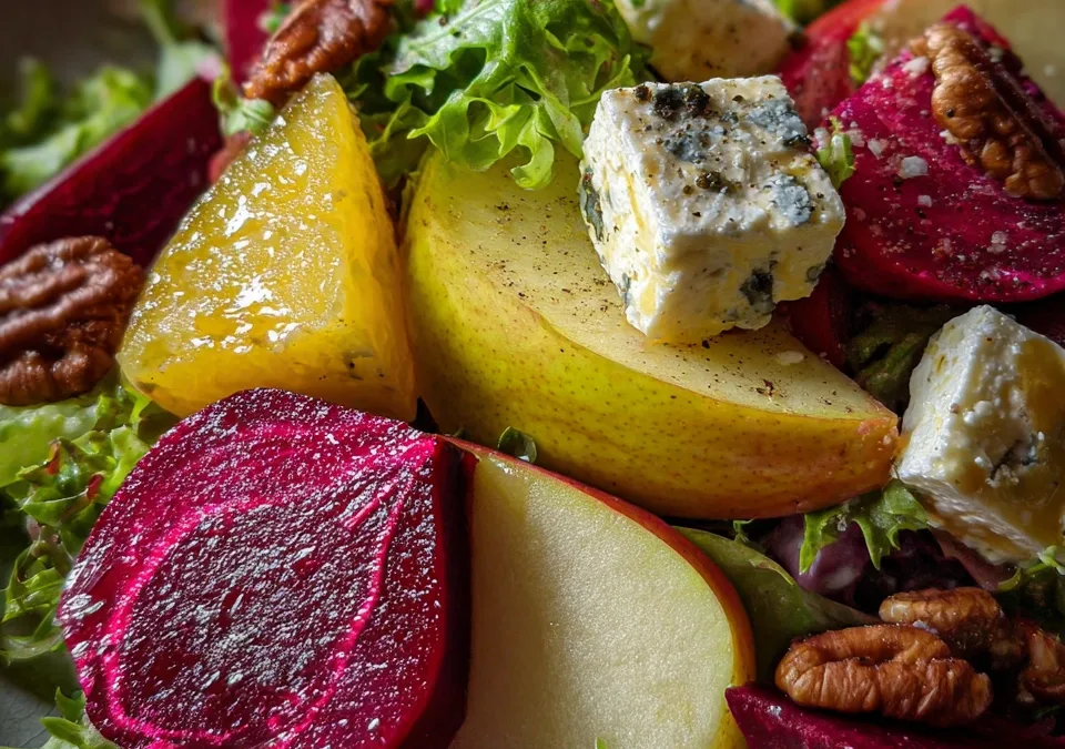 Beet, Apple, and Goat Cheese Salad