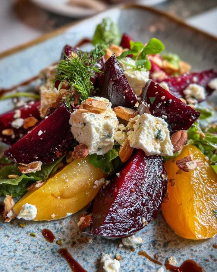 Beet, Apple, and Goat Cheese Salad
