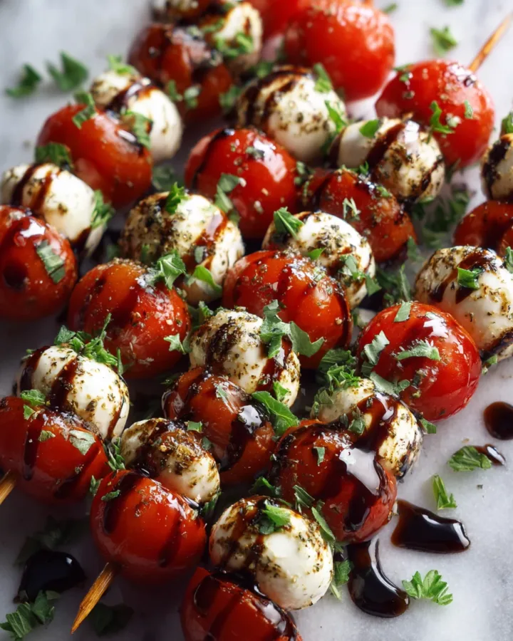 Caprese Skewers with Balsamic Glaze