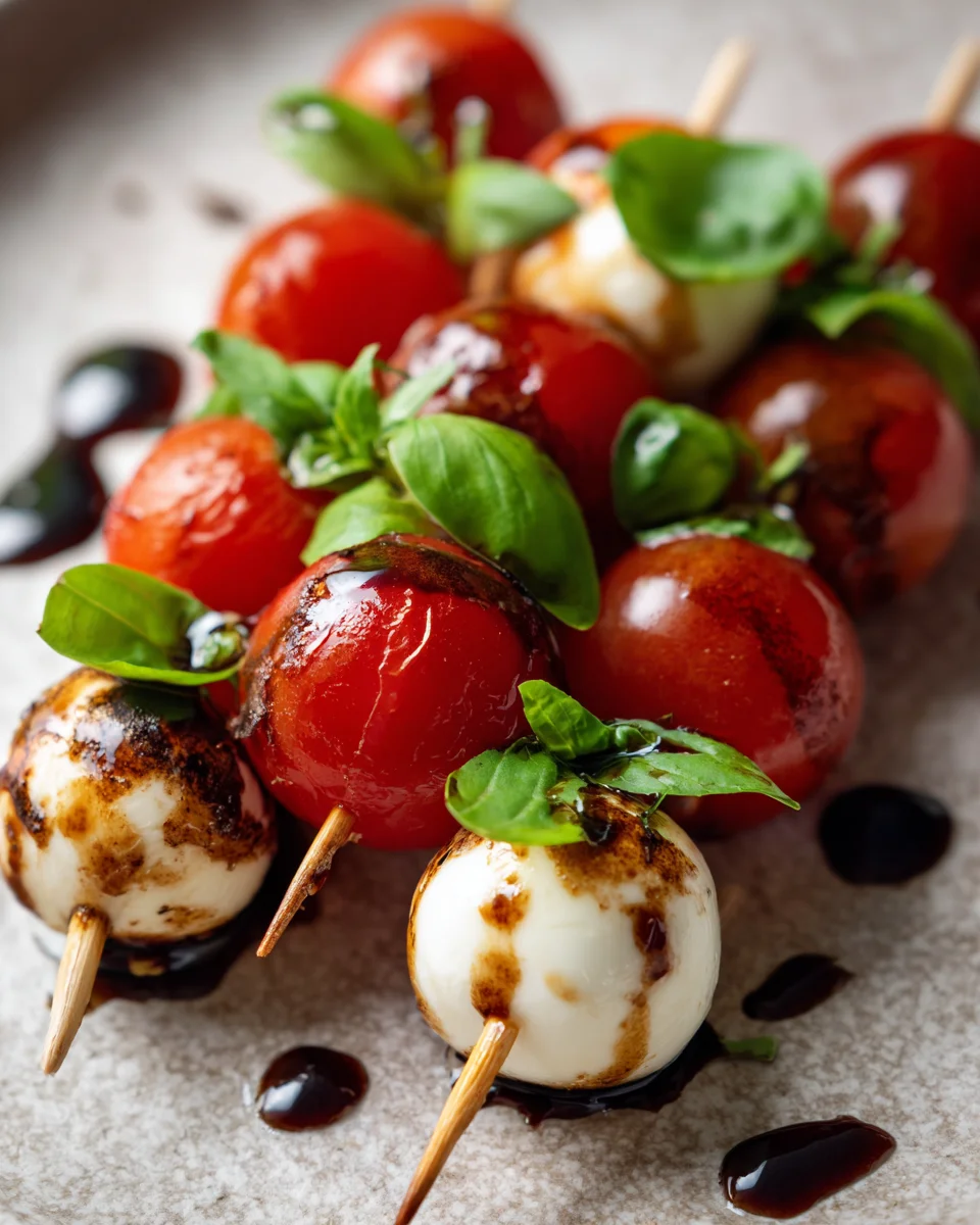 Caprese Skewers with Balsamic Glaze