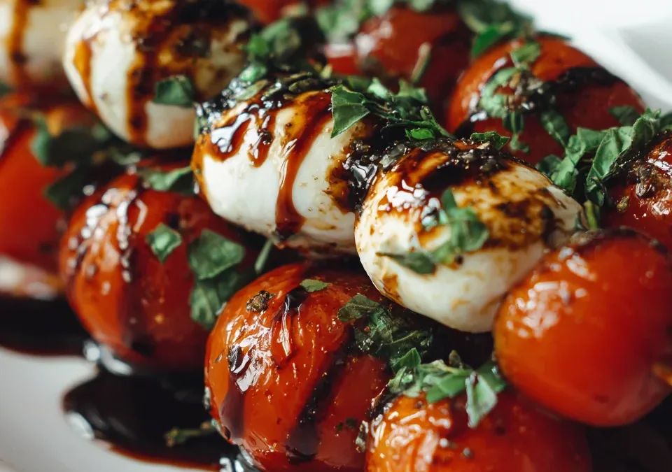 Caprese Skewers with Balsamic Glaze