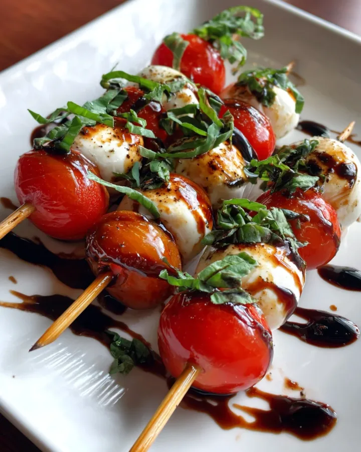 Caprese Skewers with Balsamic Glaze