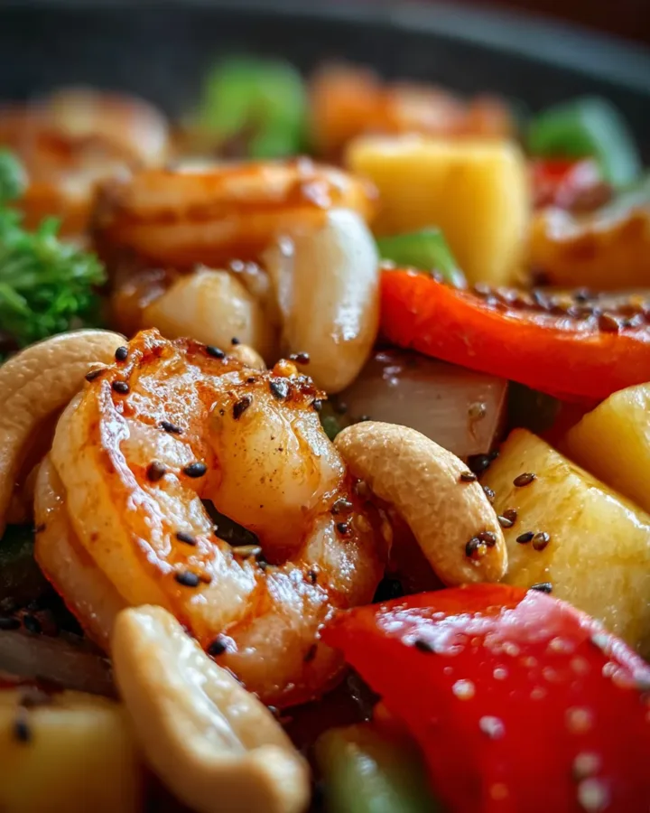 Cashew Shrimp and Mango Stir Fry 