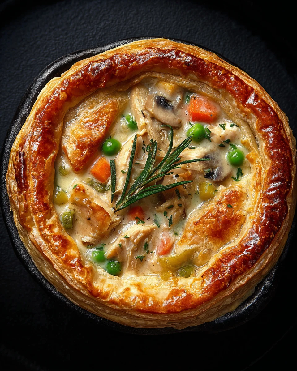 Chicken and Vegetable Pot Pie (with puff pastry crust)