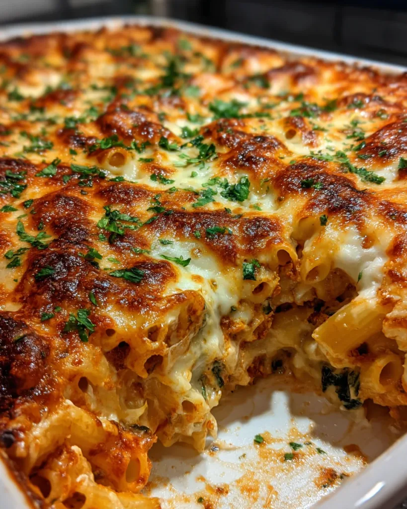 Easy Baked Ziti with Spinach