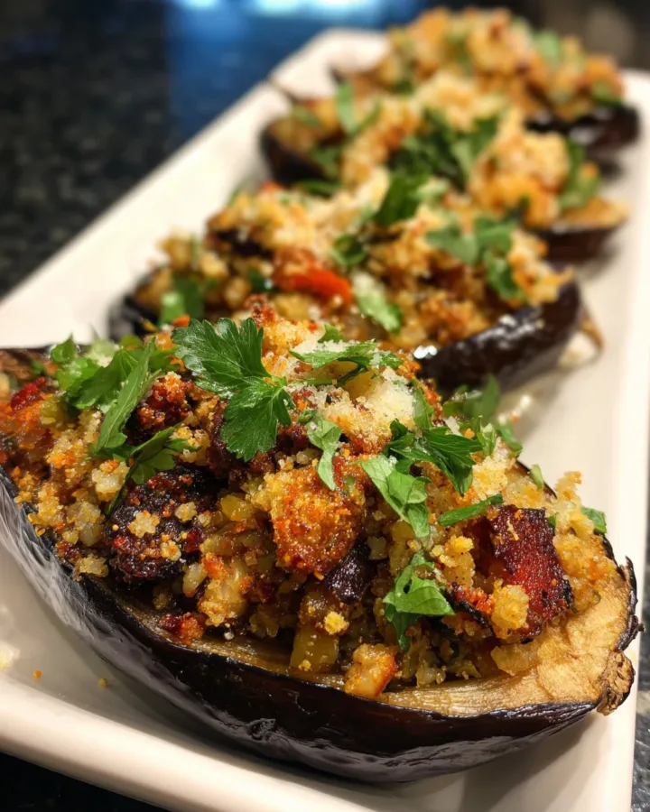 Easy Moroccan Stuffed Eggplant