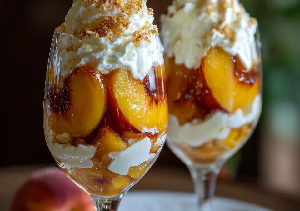 Grilled Peach and Mascarpone Parfaits
