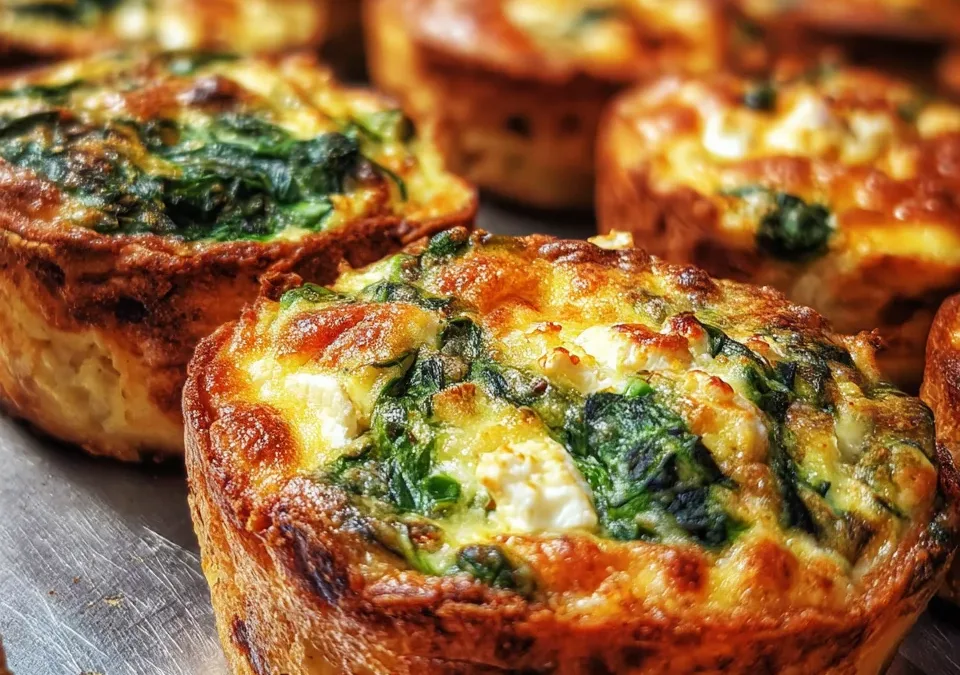 Mini Quiches with Spinach and Feta