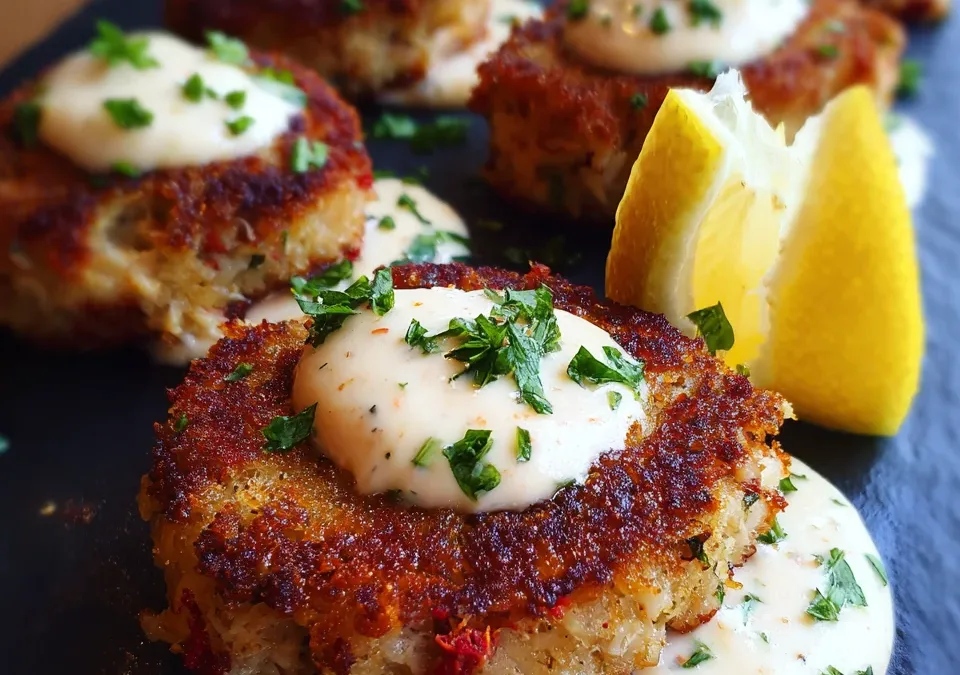 Miniature Crab Cakes with Lemon Aioli
