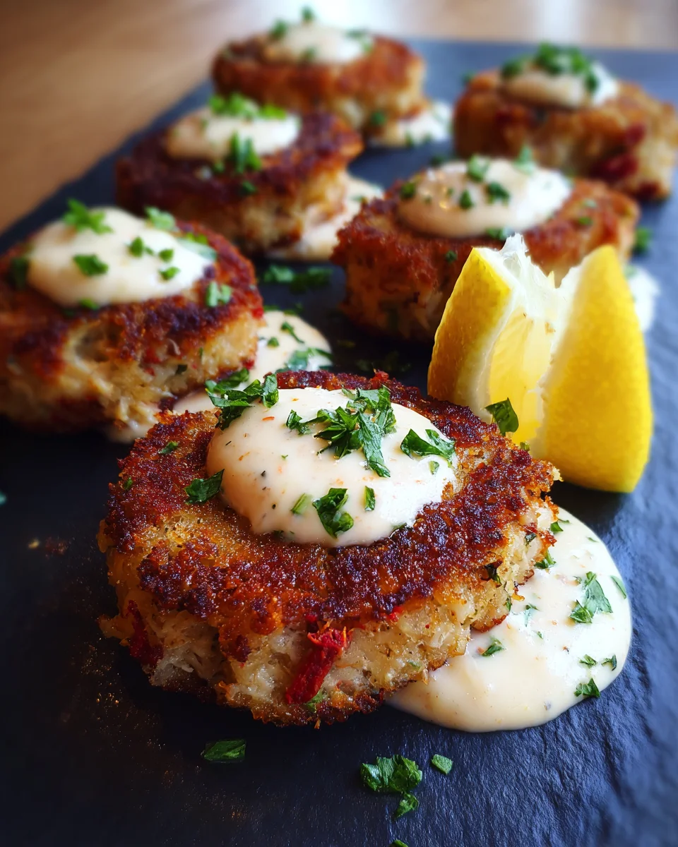 Miniature Crab Cakes with Lemon Aioli