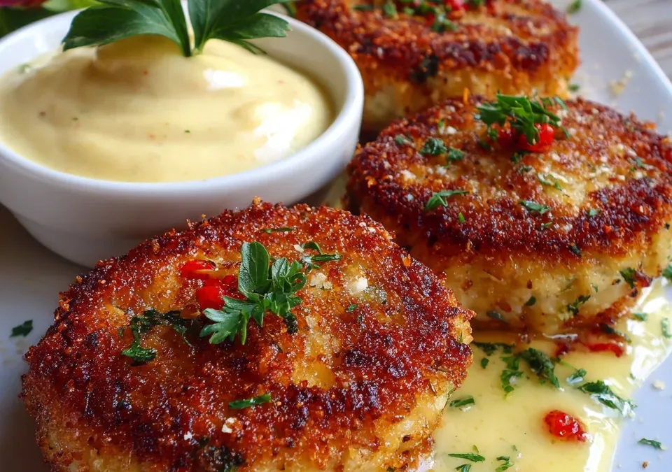 Miniature Crab Cakes with Lemon Aioli