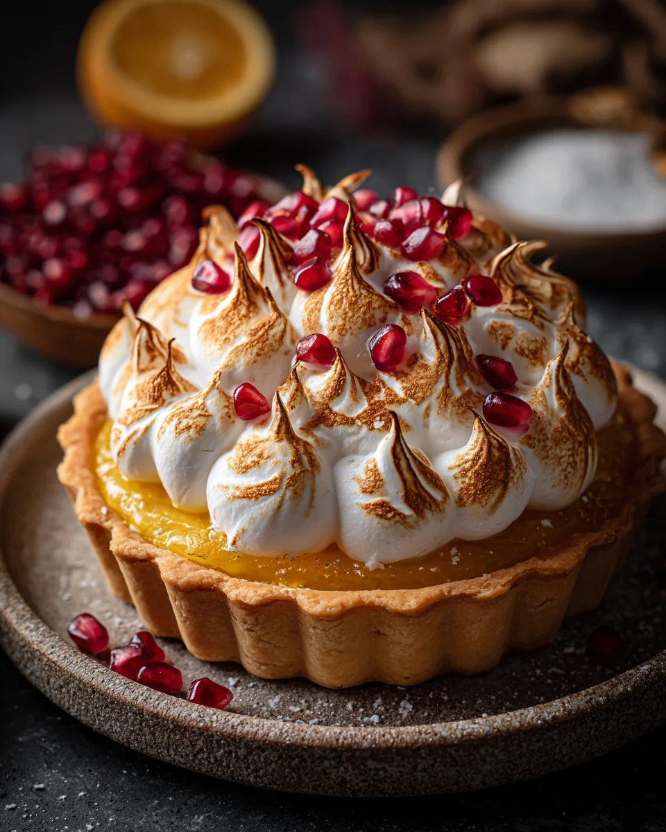 Orange Curd Tart with Pomegranate Meringue