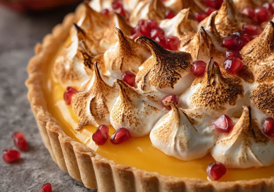 Orange Curd Tart with Pomegranate Meringue