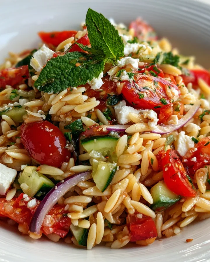 Orzo Salad with Tangy Greek Dressing