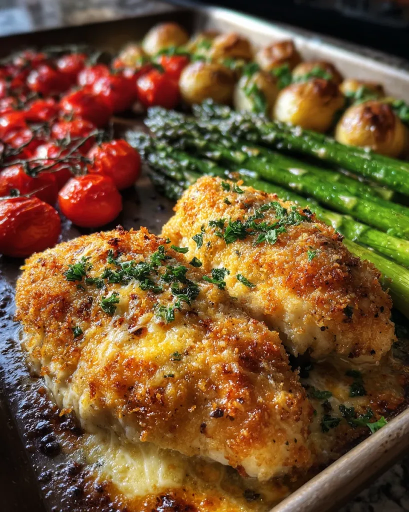 Parmesan-Crusted Chicken Sheet Pan Dinner