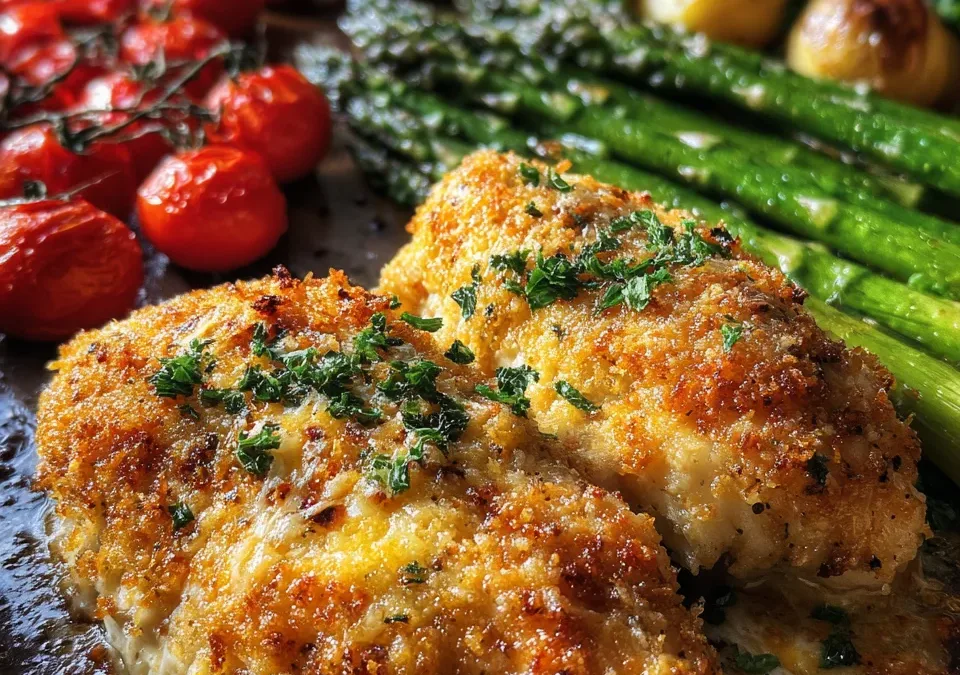 Parmesan-Crusted Chicken Sheet Pan Dinner