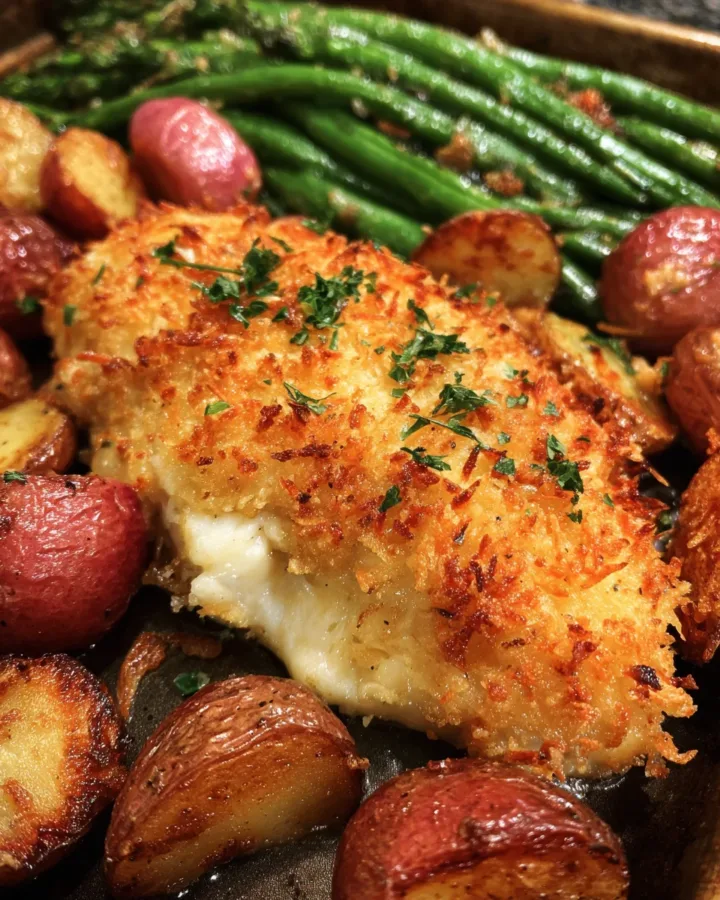 Parmesan-Crusted Chicken Sheet Pan Dinner