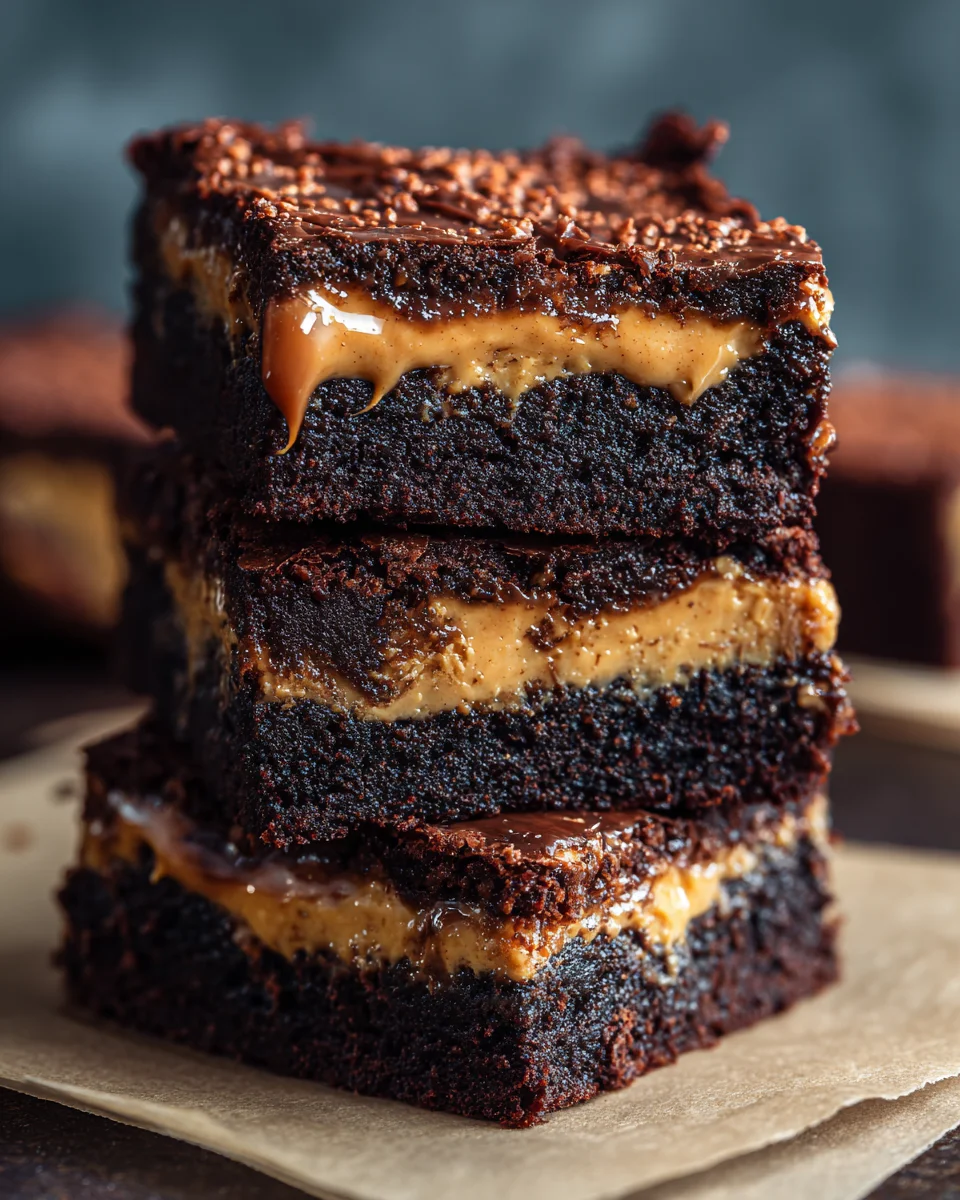 Peanut Butter Stuffed Brownies