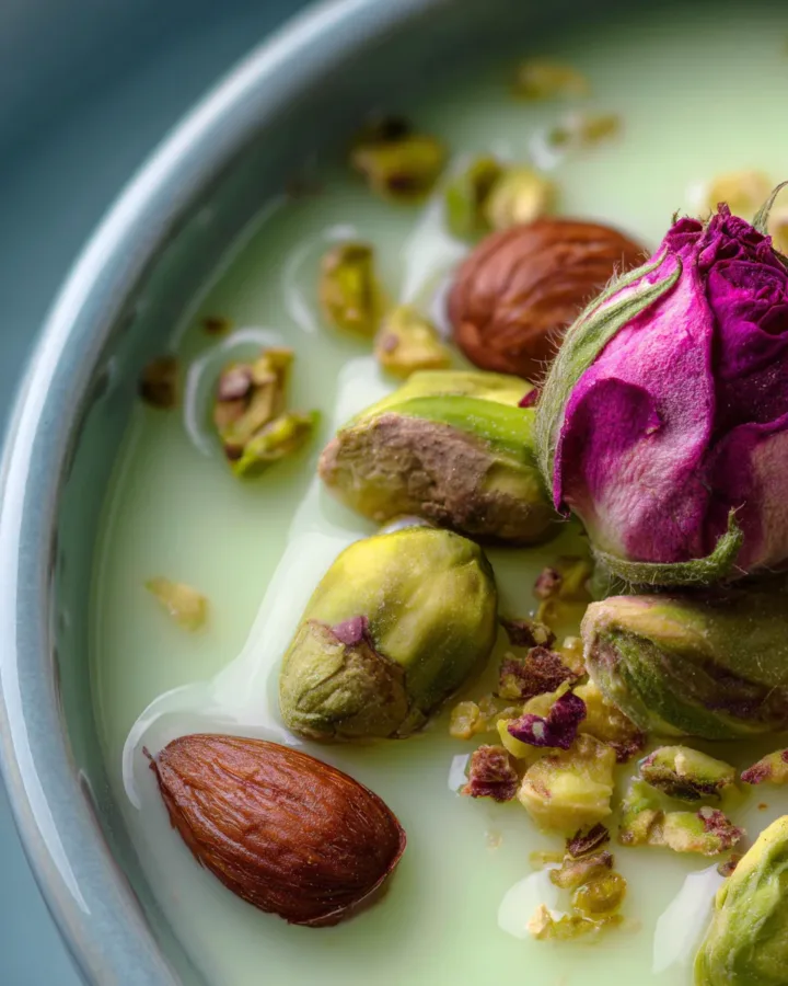 Pistachio Rosewater Panna Cotta