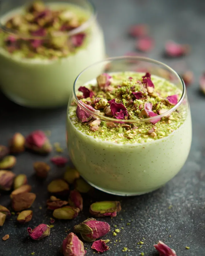 Pistachio Rosewater Panna Cotta