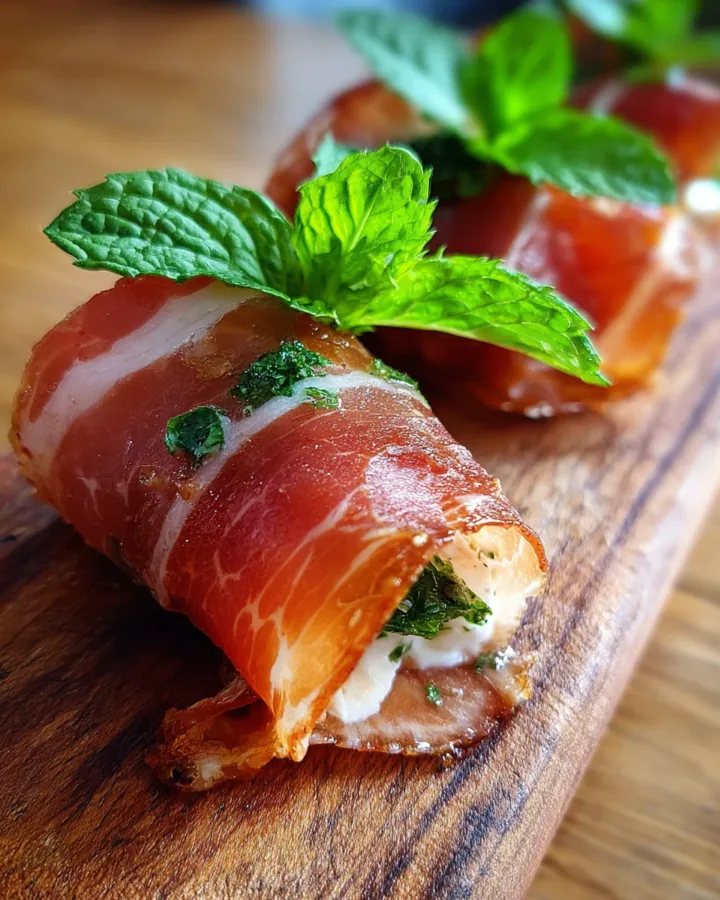 Prosciutto-Wrapped Melon with Mint