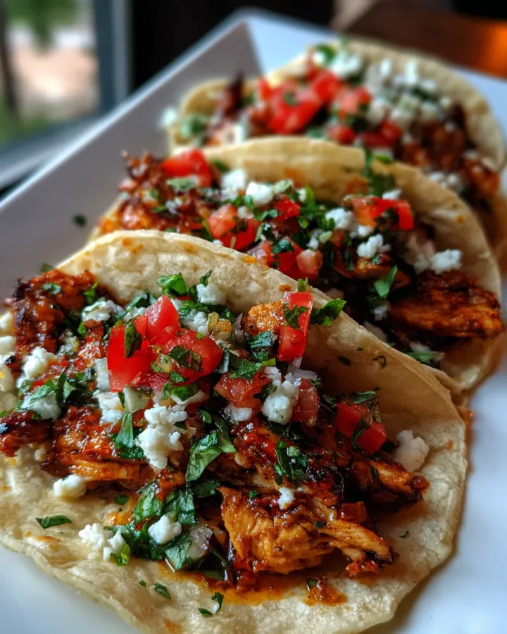 Queso Chicken Tacos