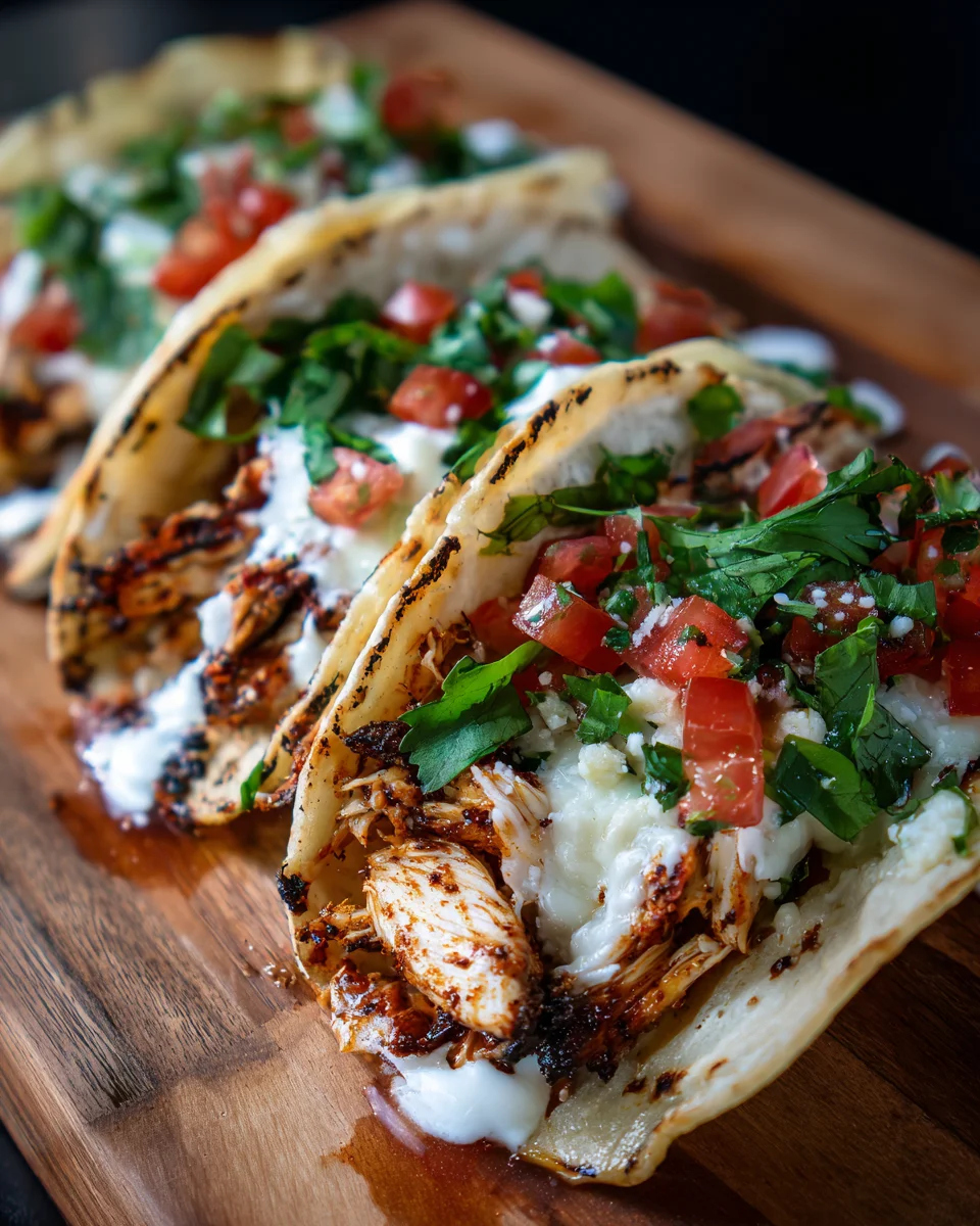 Queso Chicken Tacos