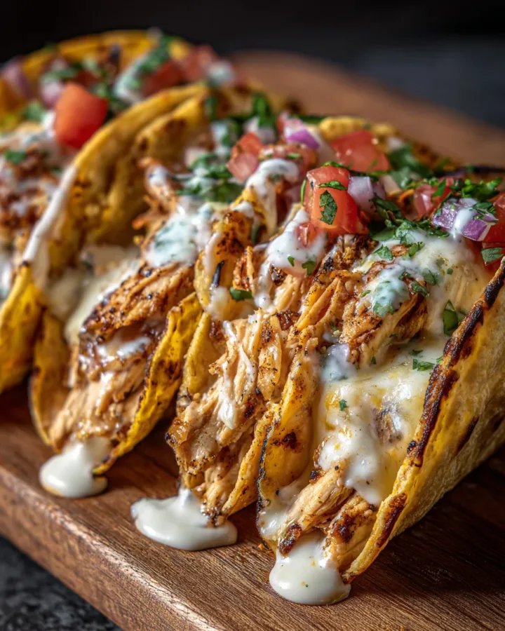 Queso Chicken Tacos