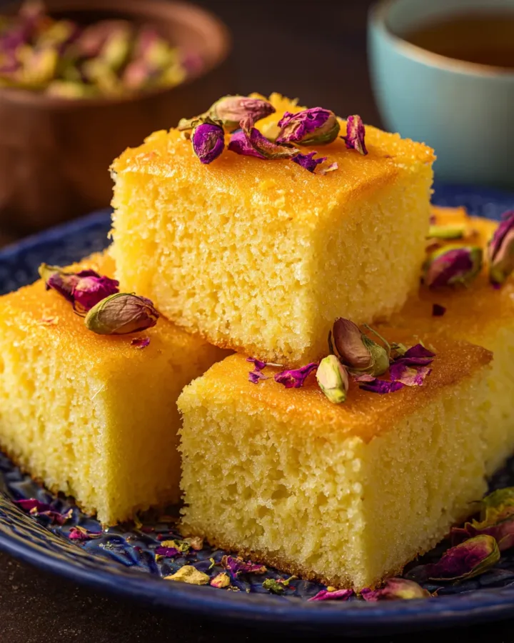 Saffron Rose Milk Cake
