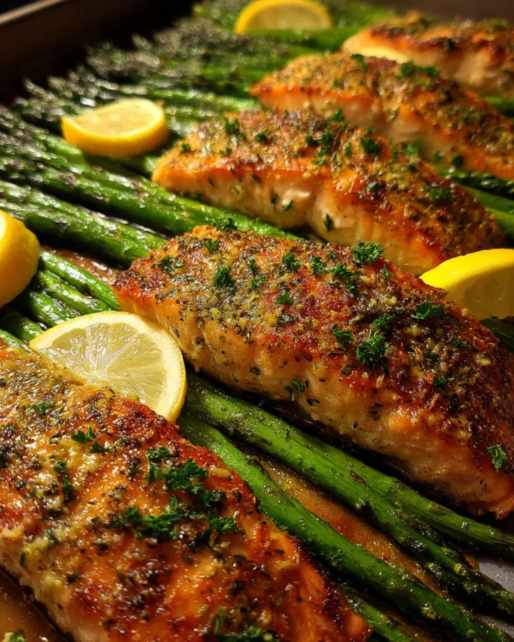 Sheet Pan Lemon Herb Salmon and Asparagus