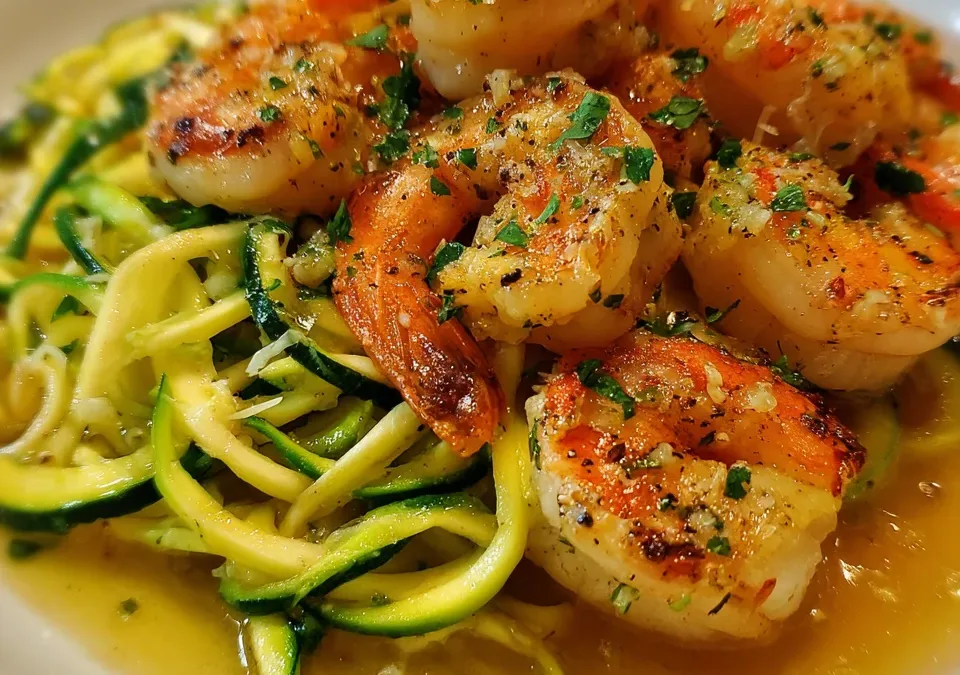 Skillet Shrimp Scampi with Zucchini Noodles