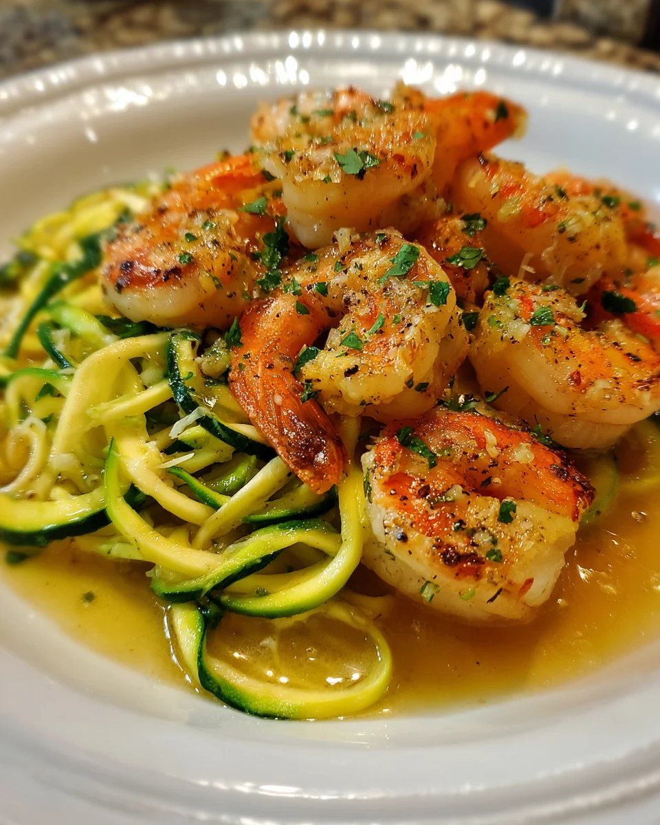 Skillet Shrimp Scampi with Zucchini Noodles