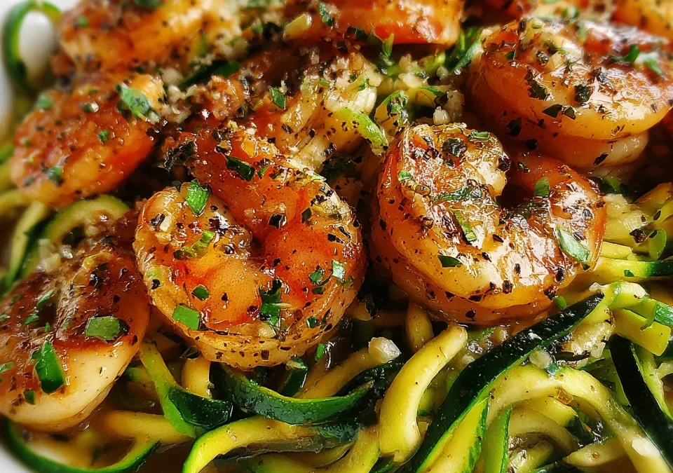 Skillet Shrimp Scampi with Zucchini Noodles