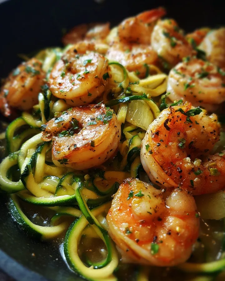 Skillet Shrimp Scampi with Zucchini Noodles