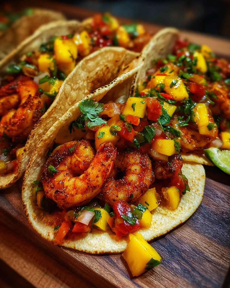 Spicy Shrimp Tacos with Mango Salsa