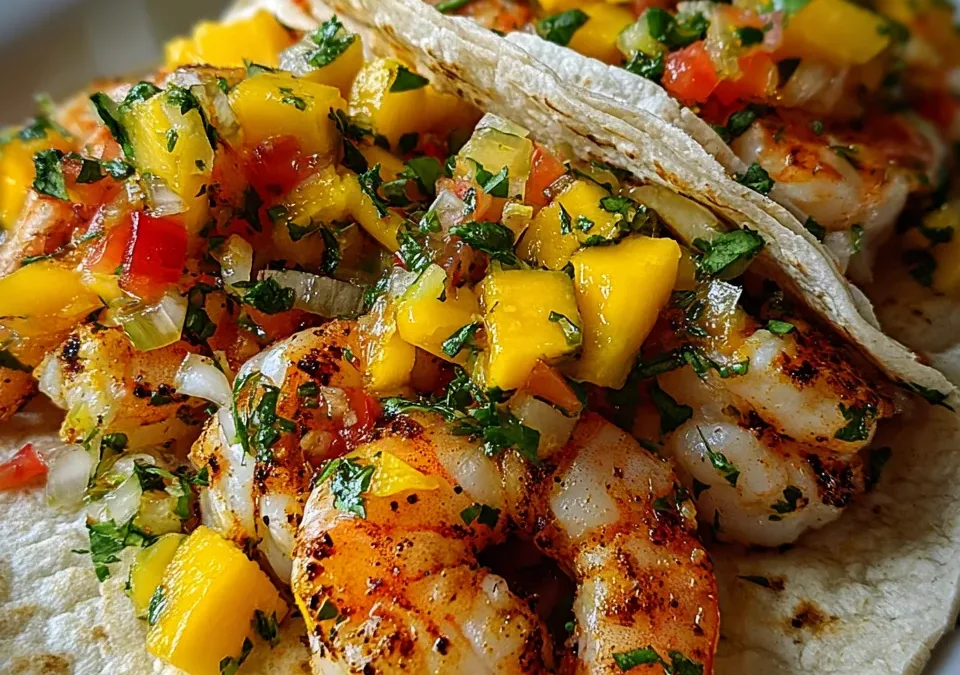 Spicy Shrimp Tacos with Mango Salsa