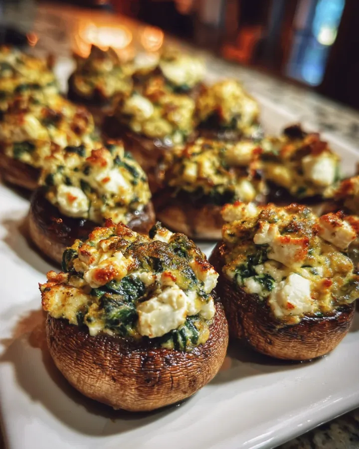Spinach and Feta Stuffed Mushrooms