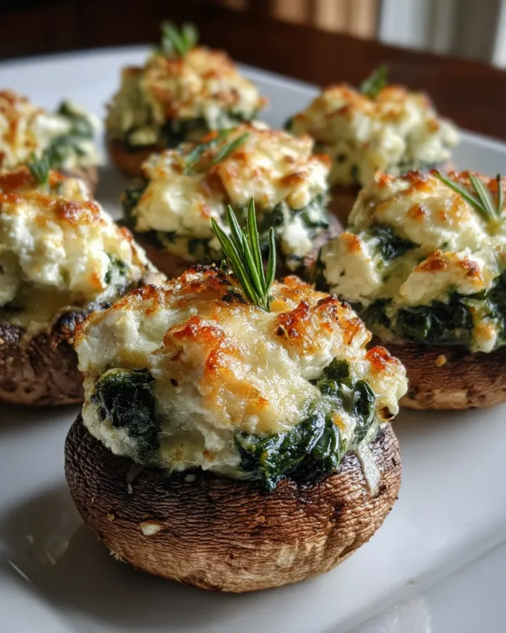 Spinach and Feta Stuffed Mushrooms