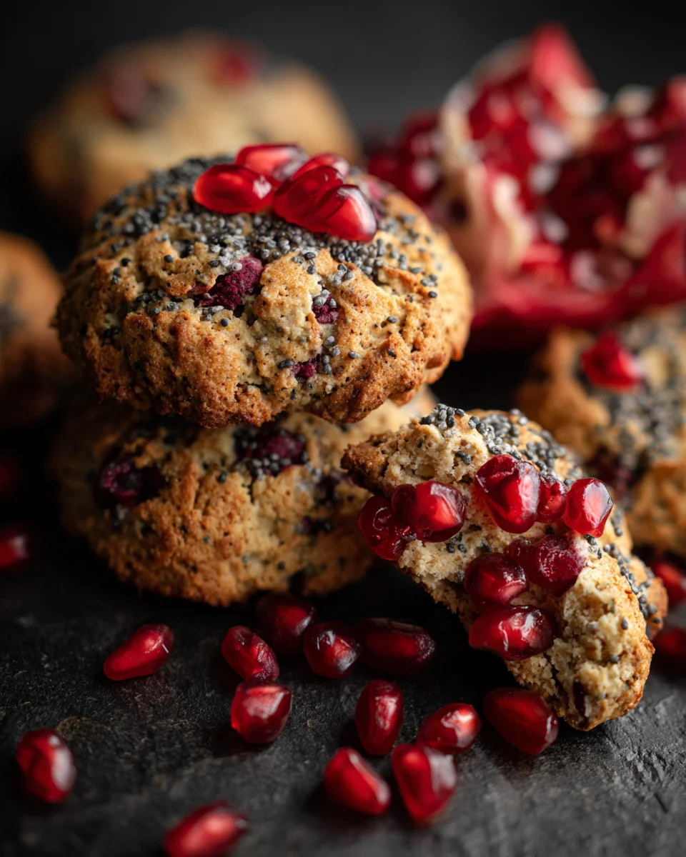Tahini Cookies with Pomegranate Seeds
