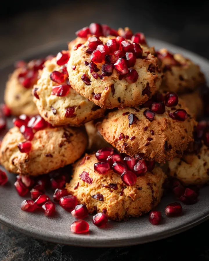 Tahini Cookies with Pomegranate Seeds