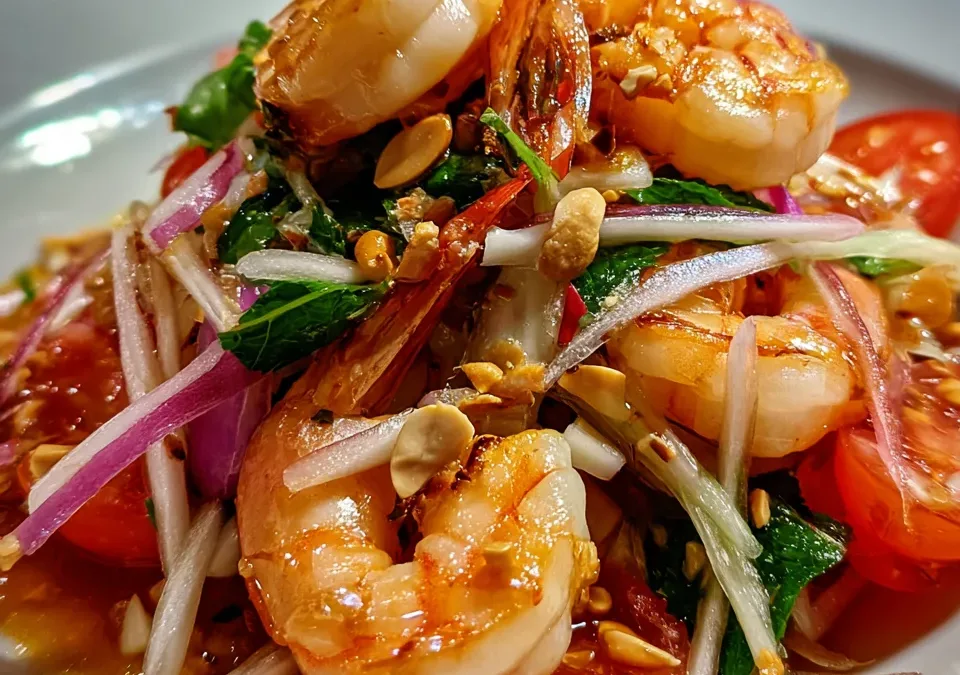 Thai Pomelo Salad with Shrimp & Peanuts