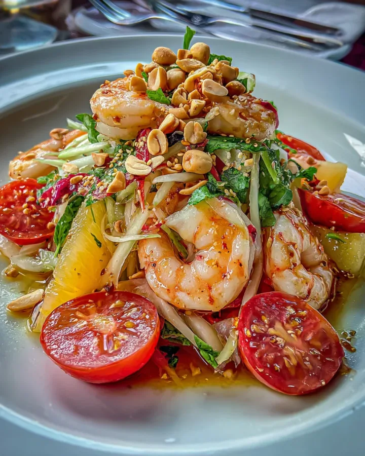 Thai Pomelo Salad with Shrimp & Peanuts