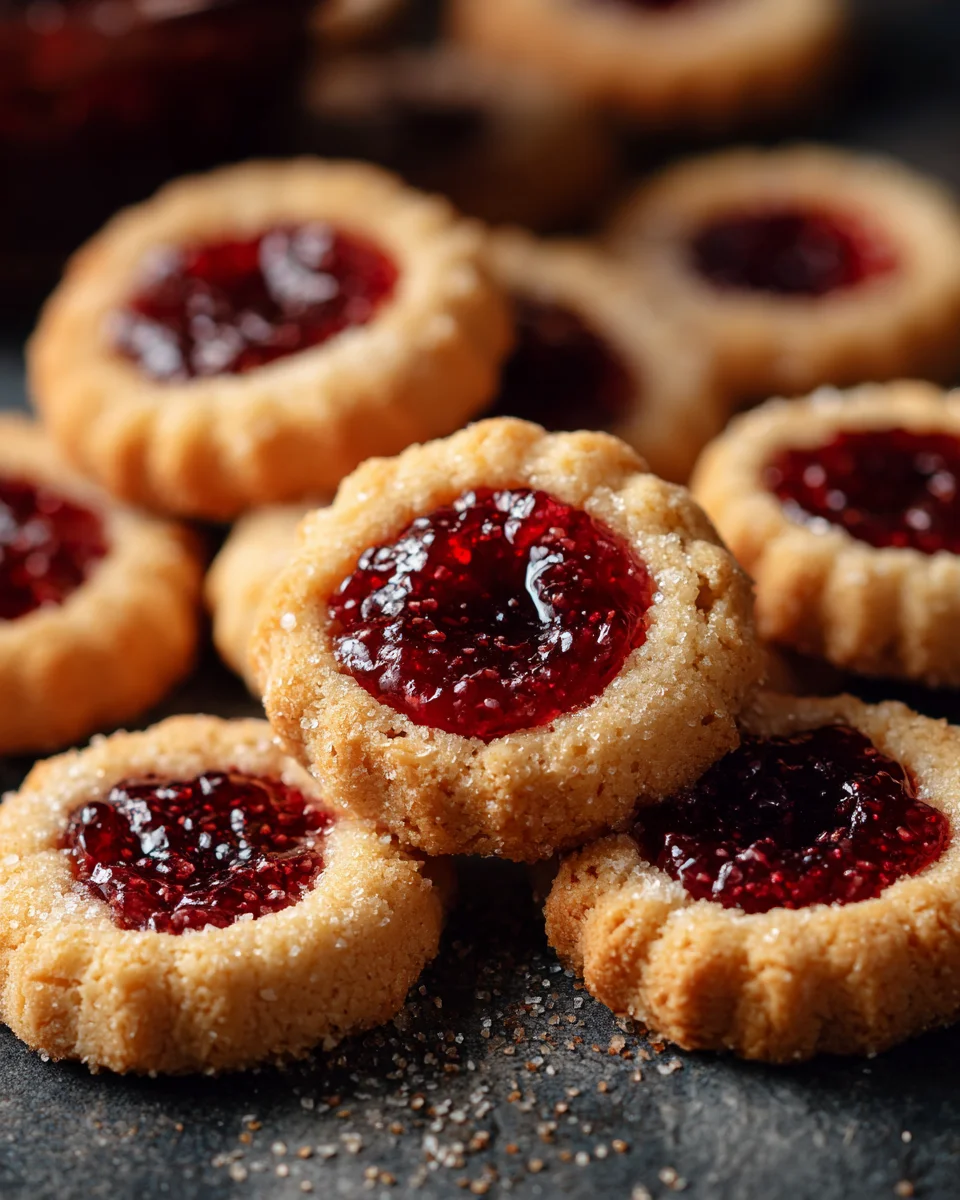 Almond and Jam Thumbprint Cookies