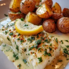Baked Cod with Lemon Butter Sauce and Roasted Potatoes: A Flavorful and Simple Recipe