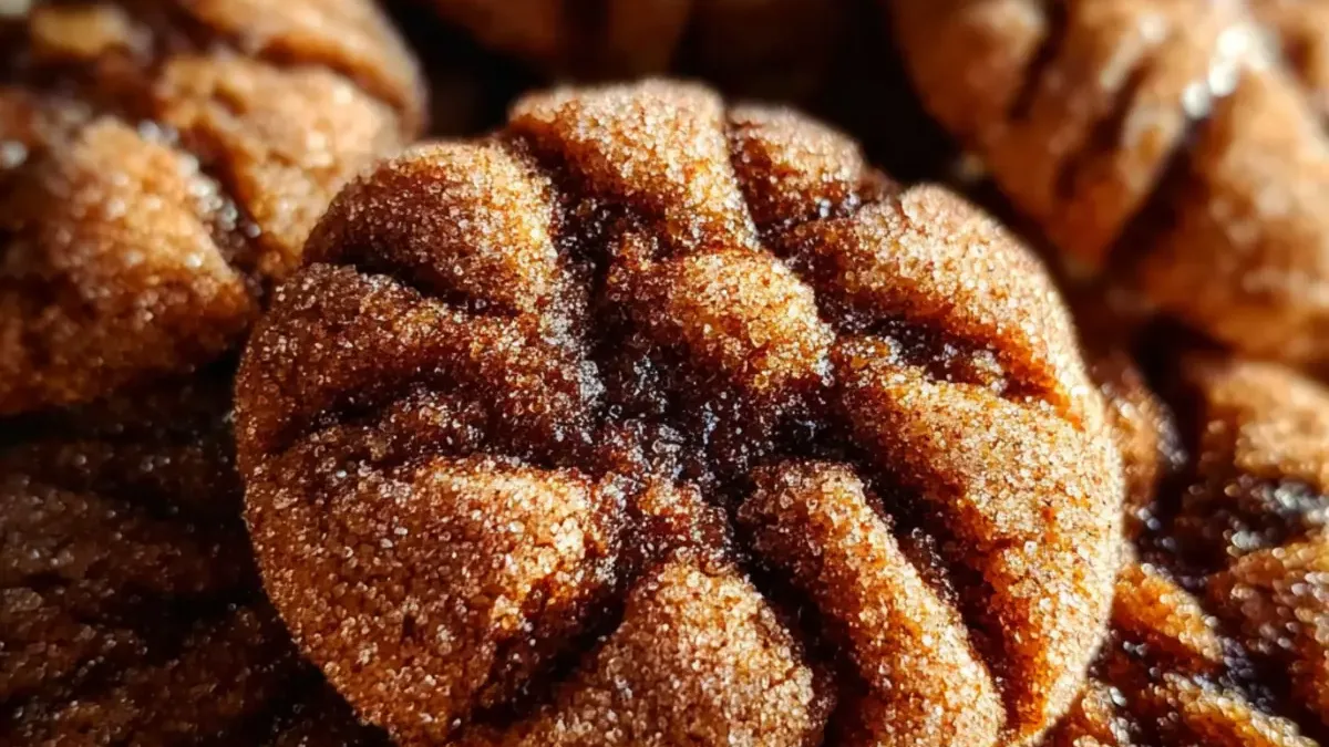 Churro Crinkle Cookies with Cinnamon Sugar close-up