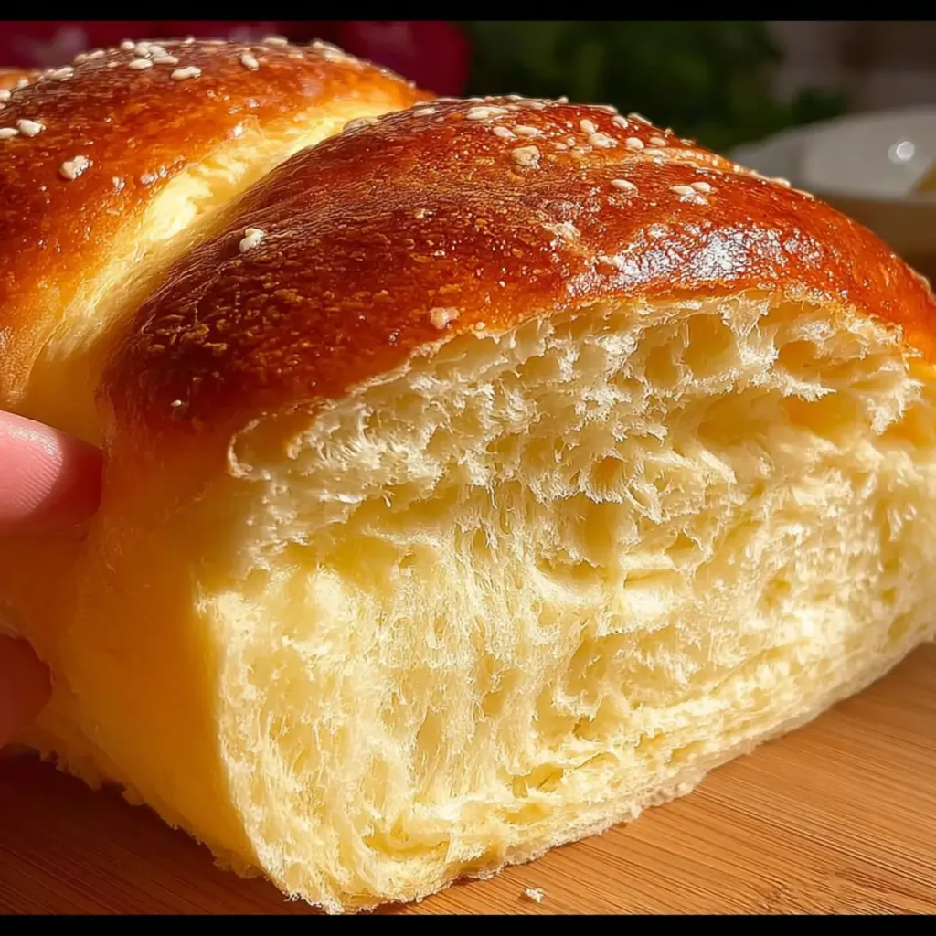 Fluffy homemade bread for breakfast fresh from the oven