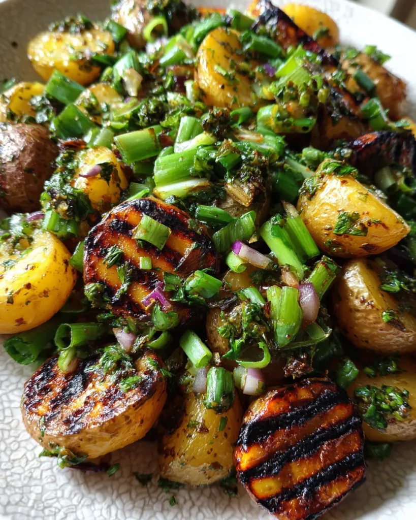 Grilled Potato Salad with Scallion Vinaigrette